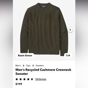 Patagonia Recycled Cashmere Crewneck Sweater